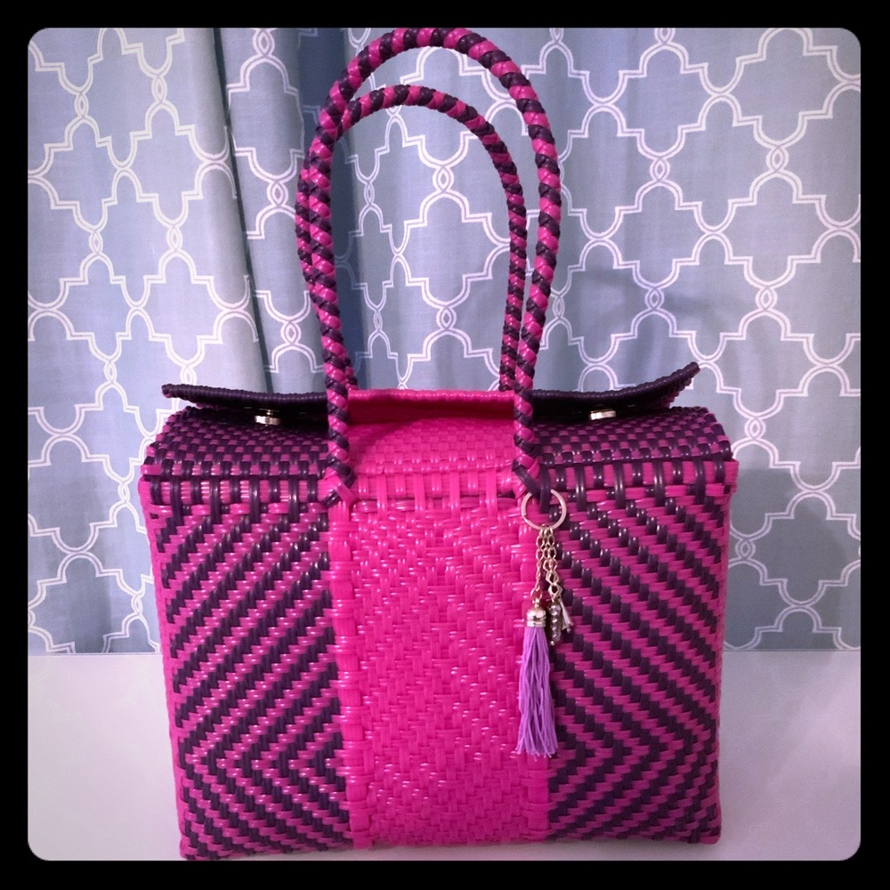 Authentic hand woven plastic bag from Mexico City